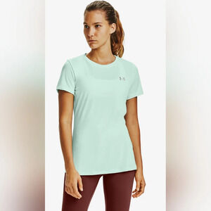 Under Armour Women’s Light Green Round Neck Shirt Sleeve T-Shirt Size S